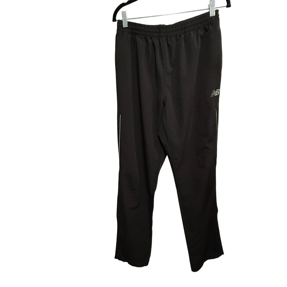 New Balance Mens Track Pants Black Large Elastic Waist Zip Ankle Training Jogger